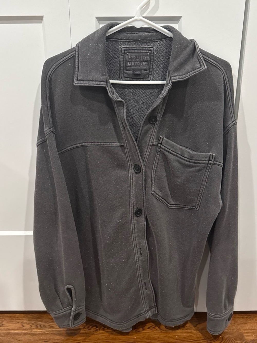 American Eagle XS  Charcoal Gray Button-Up Top